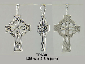 Celtic Knotwork Cross Silver Pendant TP630 - Jewelry